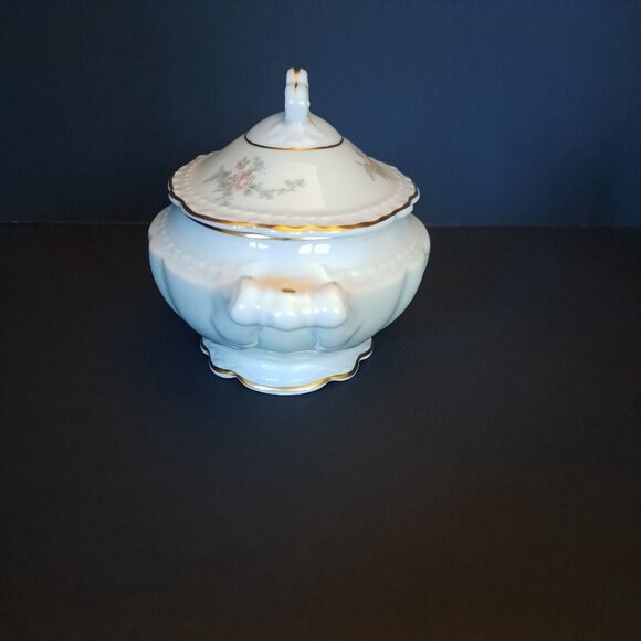 Arcadian Porcelain Fine China Old Rose Sugar Bowl Lidded Floral - Picture 3 of 15